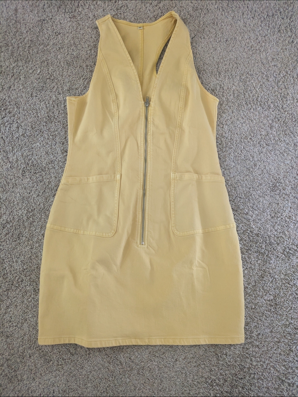 Yellow Zip-Front Bodycon Dress - Picture 4 of 4